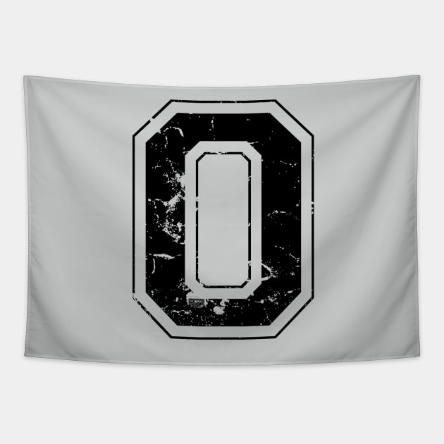 Number 0 Zero Black Jersey Sports Athletic Player Tapestry by porcodiseno