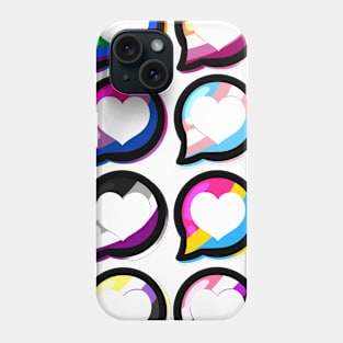 LGBTQ+ Pride Heart Speech Bubbles Phone Case