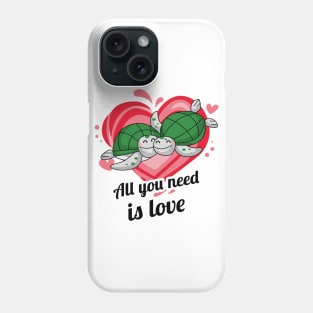 Valentines day Funny Turtles Phone Case