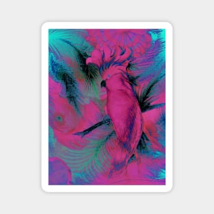 VIBRANT EXOTIC PINK PARROT COCKATOO TROPICAL PALM PRINT POSTER Magnet