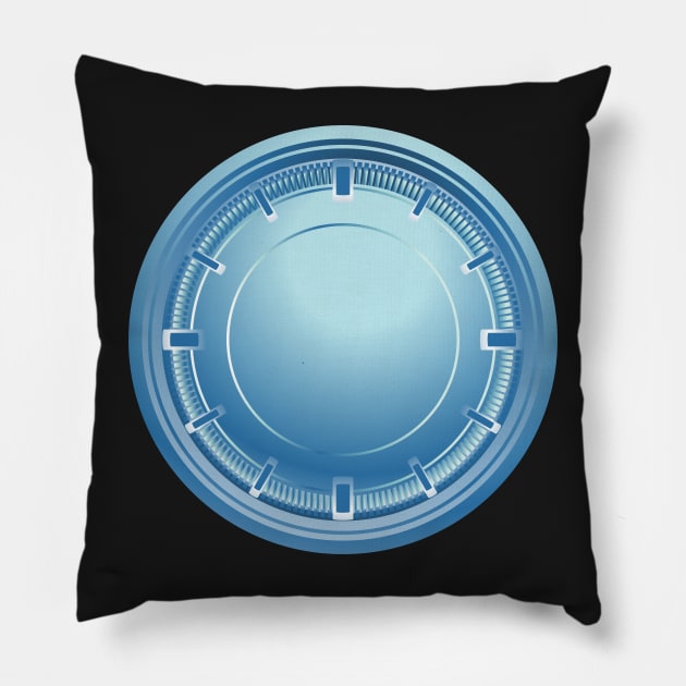 Clock Face - Blue Pillow by Kat C.