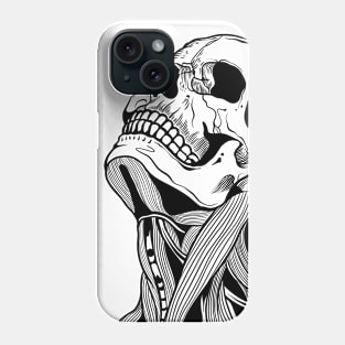 Breath of death, Anatomical Skull Line Drawing. Phone Case