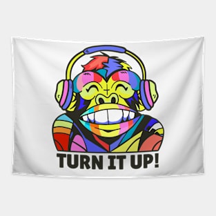 colorful monkey music Tapestry