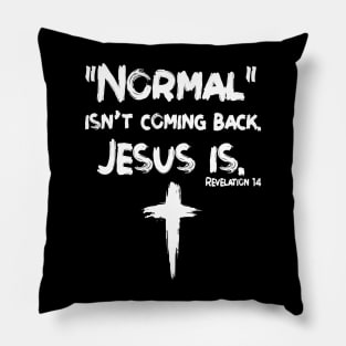 Normal Isn't Coming Back But Jesus Is Revelation 14 Costume Gift Women Men Shirt Pillow