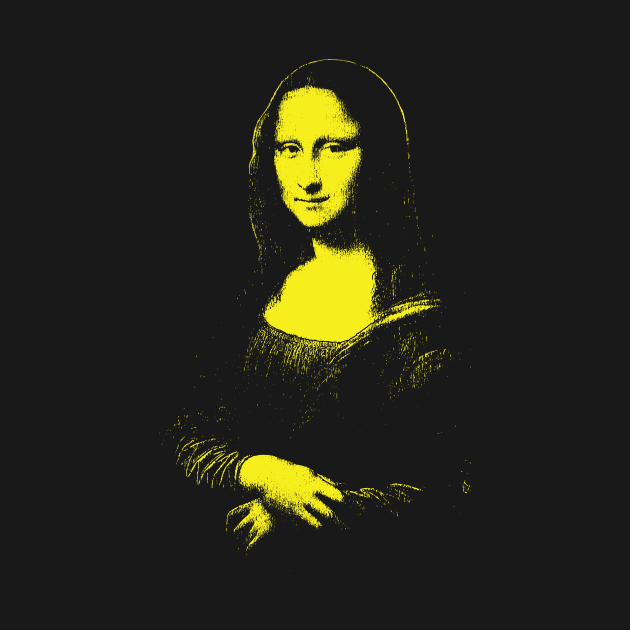 Bright Yellow Mono Color Mona Lisa by pelagio