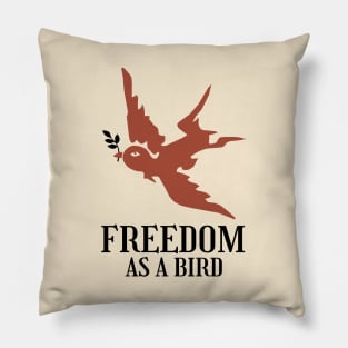 Vintage Freedom Bird Sign Pillow