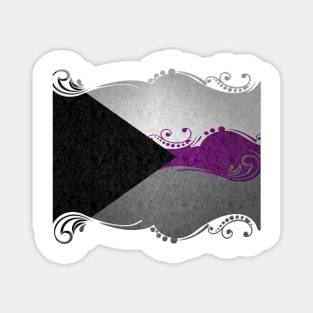Fancy Swooped and Swirled Demisexual Pride Flag Background Magnet