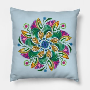 Twisting Garden Mandala Pillow