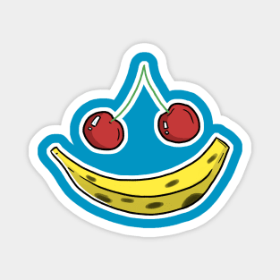 Banana Cherry Smiley Face Magnet