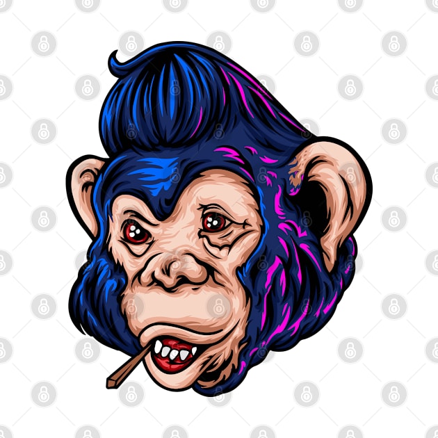 Monkey blue face by Mako Design 