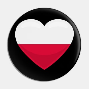 Poland Flag Heart Pin