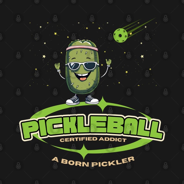 Pickleball Certified Addict A Born Pickler by Kenny The Bartender's Tee Emporium