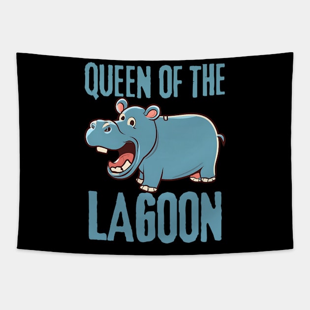 Hippo Queen of the Lagoon Tapestry by NomiCrafts