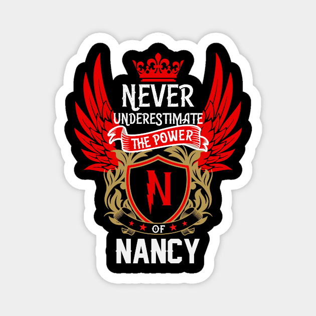 Never Underestimate The Power Nancy | Nancy First Name, Nancy Family Name, Nancy Surname Magnet by TuckerMcclainKNVUu