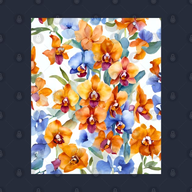 Watercolor Orchid Pattern by Doodle and Things