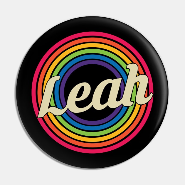 Leah - Retro Rainbow Style Pin by MaydenArt