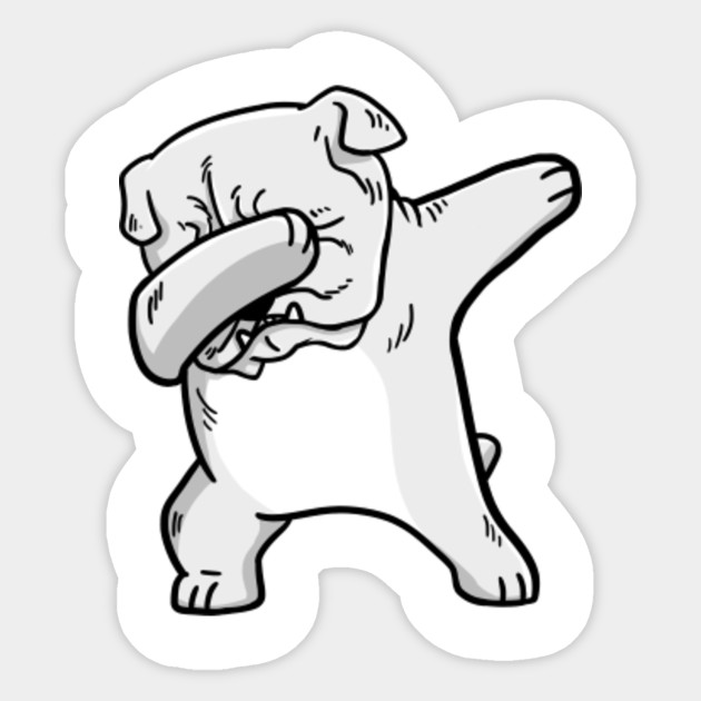 White English Bulldog Dabbing