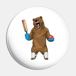 Bear Cricket Cricket bat Pin