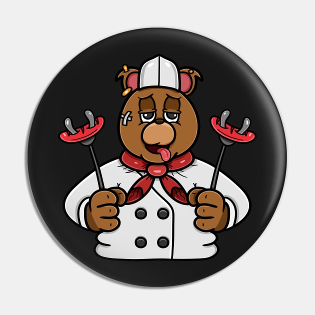 Bear Head Chef Cartoon Pin by tedykurniawan12