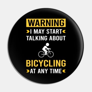 Warning Bicycling Bicycle Bicyclist Cycling Cycle Cyclist Pin