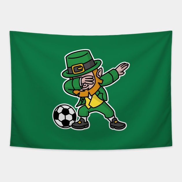 Dab dabbing leprechaun St. Patrick's day football Tapestry by LaundryFactory