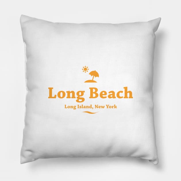 Long Beach, Long Island, New York Pillow by RachelLaBianca