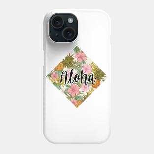 aloha pineapple with flowers Phone Case