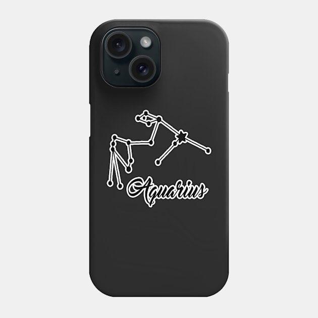 Aquarius Zodiac Constellation Design Phone Case by Pikmi