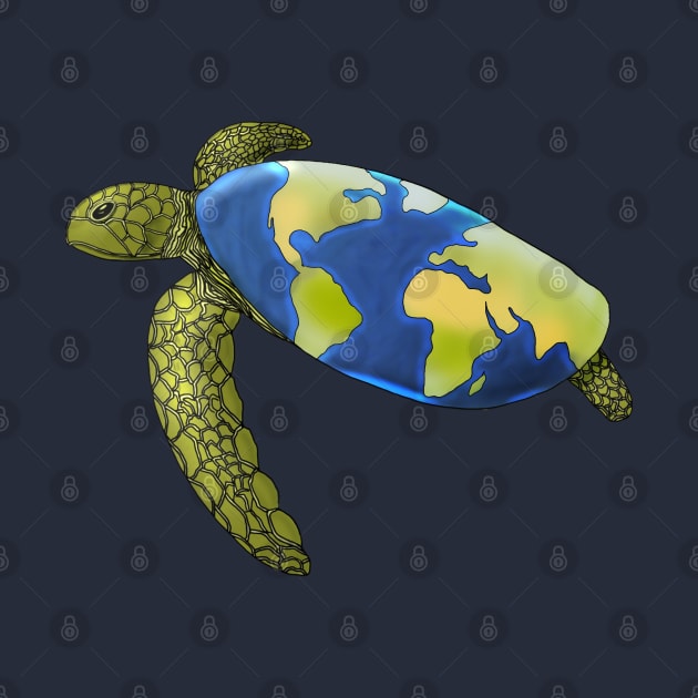 Save the Turtles / Save the Planet / Turtles Holding the Earth by Lunar Scrolls Design