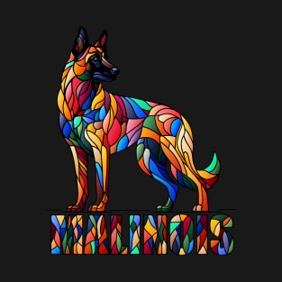 Belgian Malinois - Colorful Mosaic Art T-Shirt