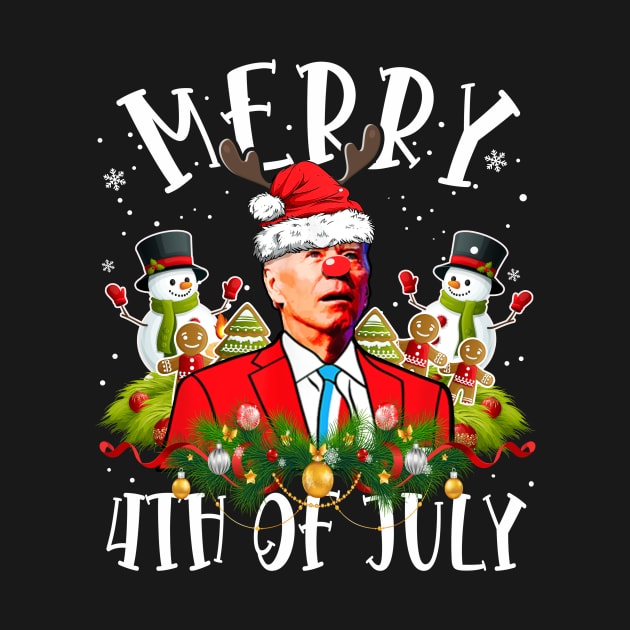 Funny Joe Biden Christmas Santa Hat Merry 4th Of July by kyoiwatcher223