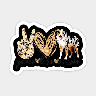 Peace Love Aussie  Aussie Mom Dog Mom Mother's Day Magnet