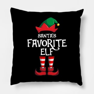 Santa's Favorite Elf Matching Family Christmas Pillow