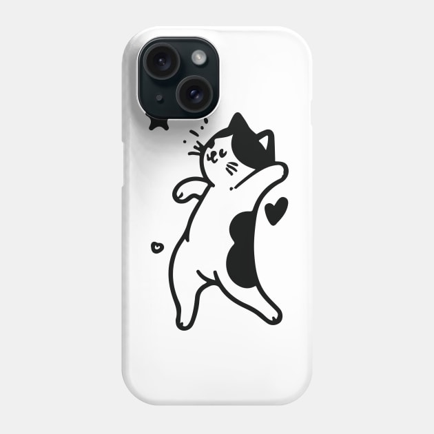 Dancing Cat Phone Case by Inkonic lines