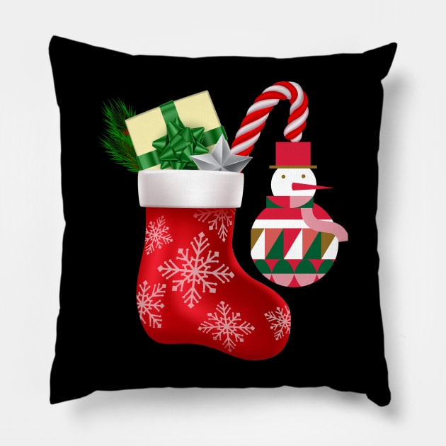 Chillin With My Snowmies Christmas T-Shirt Pillow by HJDesign