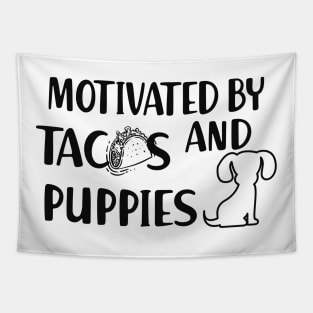 Taco and puppy - Motivated by tacos and puppies Tapestry