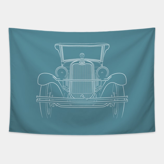 1928 Chevy Series AB National - front stencil, white Tapestry by mal_photography