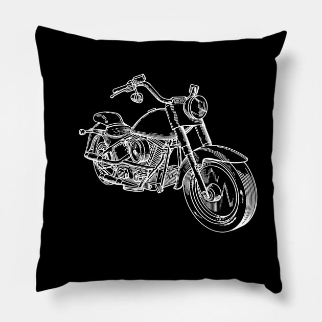 Motorcycle Vintage Patent Drawing Pillow by TheYoungDesigns