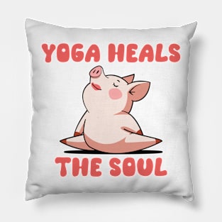 Zen Piggy - Yoga Heals The Soul Pillow