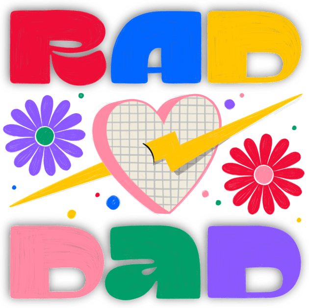 RAD DAD Kids T-Shirt by MelCerri