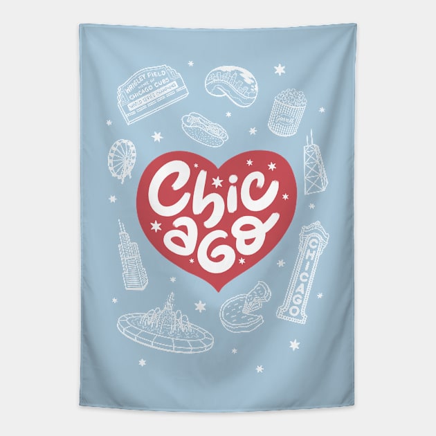 Chicago Heart Tapestry by mildlyeclectic