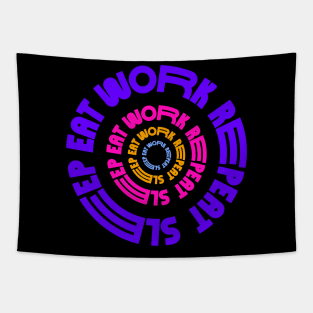 SLEEP EAT WORK REPEAT Tapestry