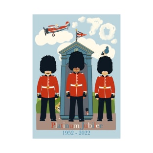 Memorial of the Queen’s Platinum Royal Jubilee Celebration with corgis, horse guards and the Queen flying her plane T-Shirt