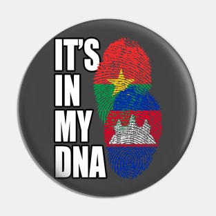 Cambodian And Burkina Faso Mix Heritage DNA Flag Pin