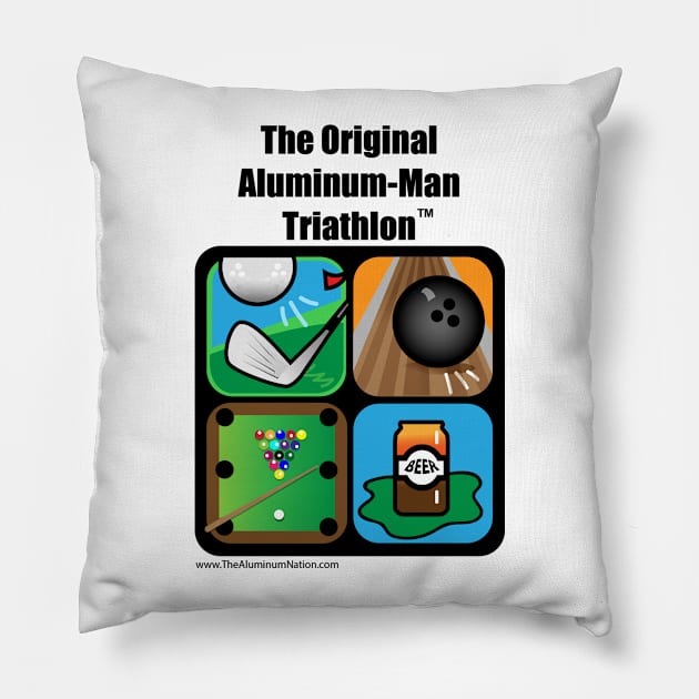 Aluminum Man Triathlon Pillow by Jim Poston