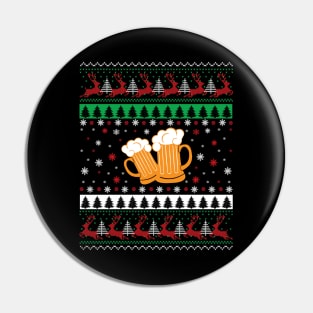 beer ugly Christmas sweater Pin