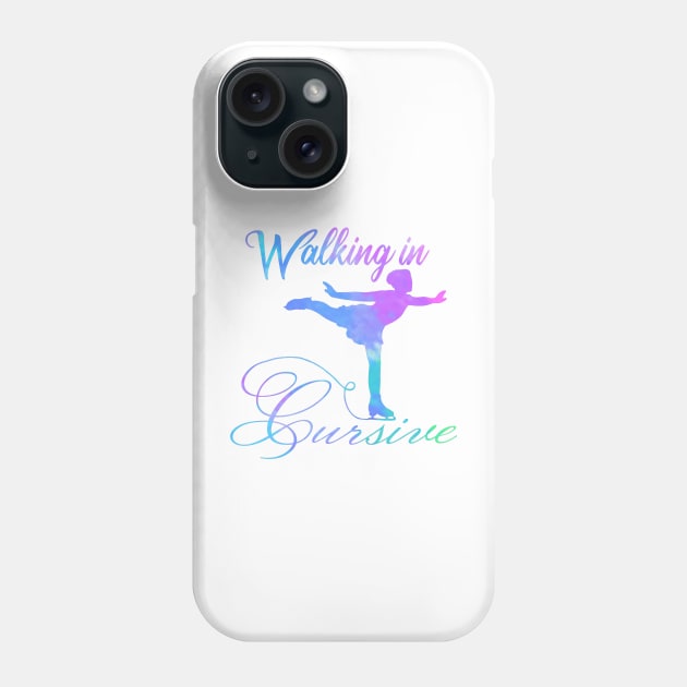 Walking in Cursive (figure skating) Phone Case by Becky-Marie