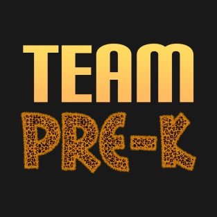 Team Pre-K Leopard Print Furry Back to School Kindergarten T-Shirt