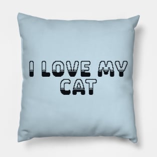 I Love My Cat Classic Video Game Graphic Black Pillow