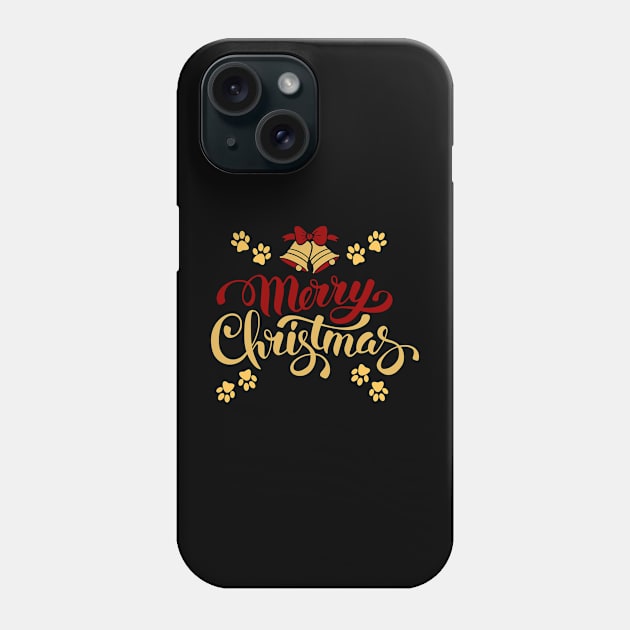 Merry Christmas With Dog Paw Phone Case by NICHE&NICHE